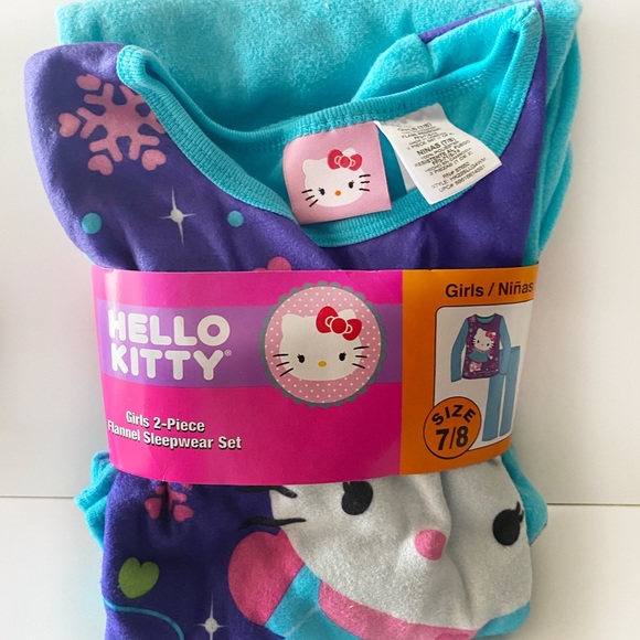 Hello Kitty Girls 2Pc Flannel Pajama Set Pants Top - Picture 9 of 14